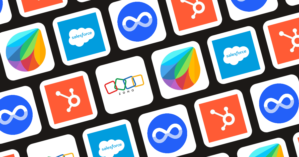 Logos for the top Microsoft Dynamics CRM alternatives, including Salesforce, HubSpot, Zoho, Freshsales, and Nivaloq