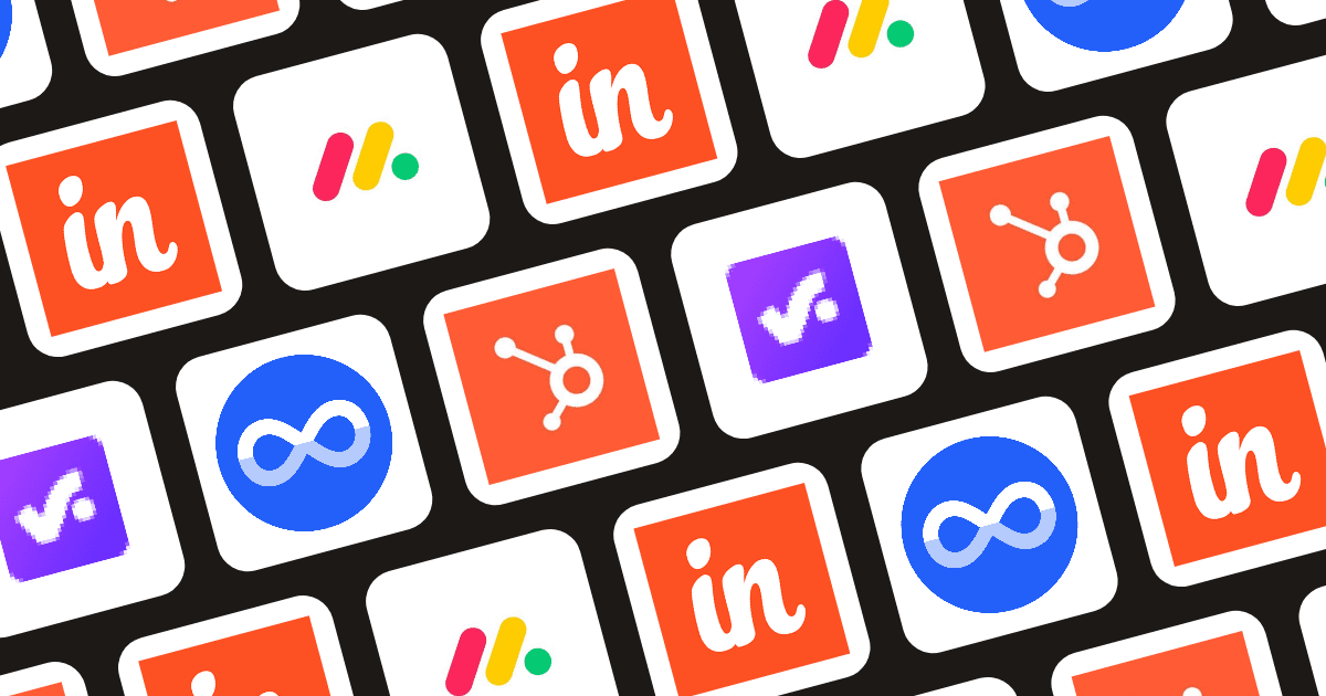 Logos of leading CRM project management platforms for 2026 including Insightly, HubSpot, Monday.com, Productive, and Nivaloq.